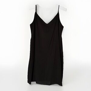 Amanda Uprichard Women Black Slip Mini Dress Large Classic LBD Holiday Party‎